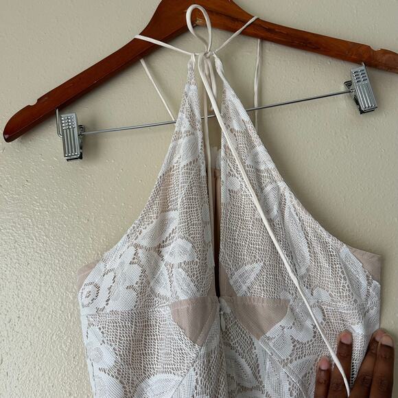 Tracy Reese White Lace Halter Dress Size 8 - Picture 7 of 9